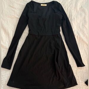 Casual  Black Long Sleeve Dress